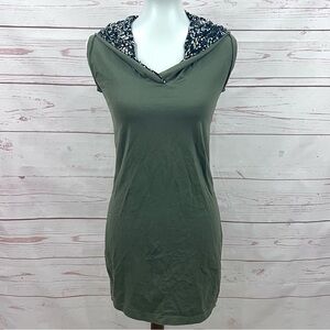 Vintage Y2K Upcycled Outer Spaceways Apparel Hooded Mini Bodycon Raver Dress